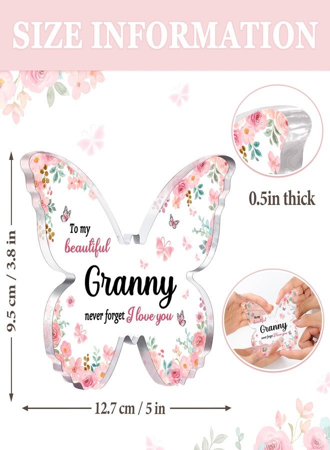 GiftyTrove Unique Granny Gifts, 5x3.8x0.5 Inch Butterfly-Shaped Acrylic Plaque Decor, Mothers Day Grandparent Day Birthday Christmas Gift for Granny - Image 5